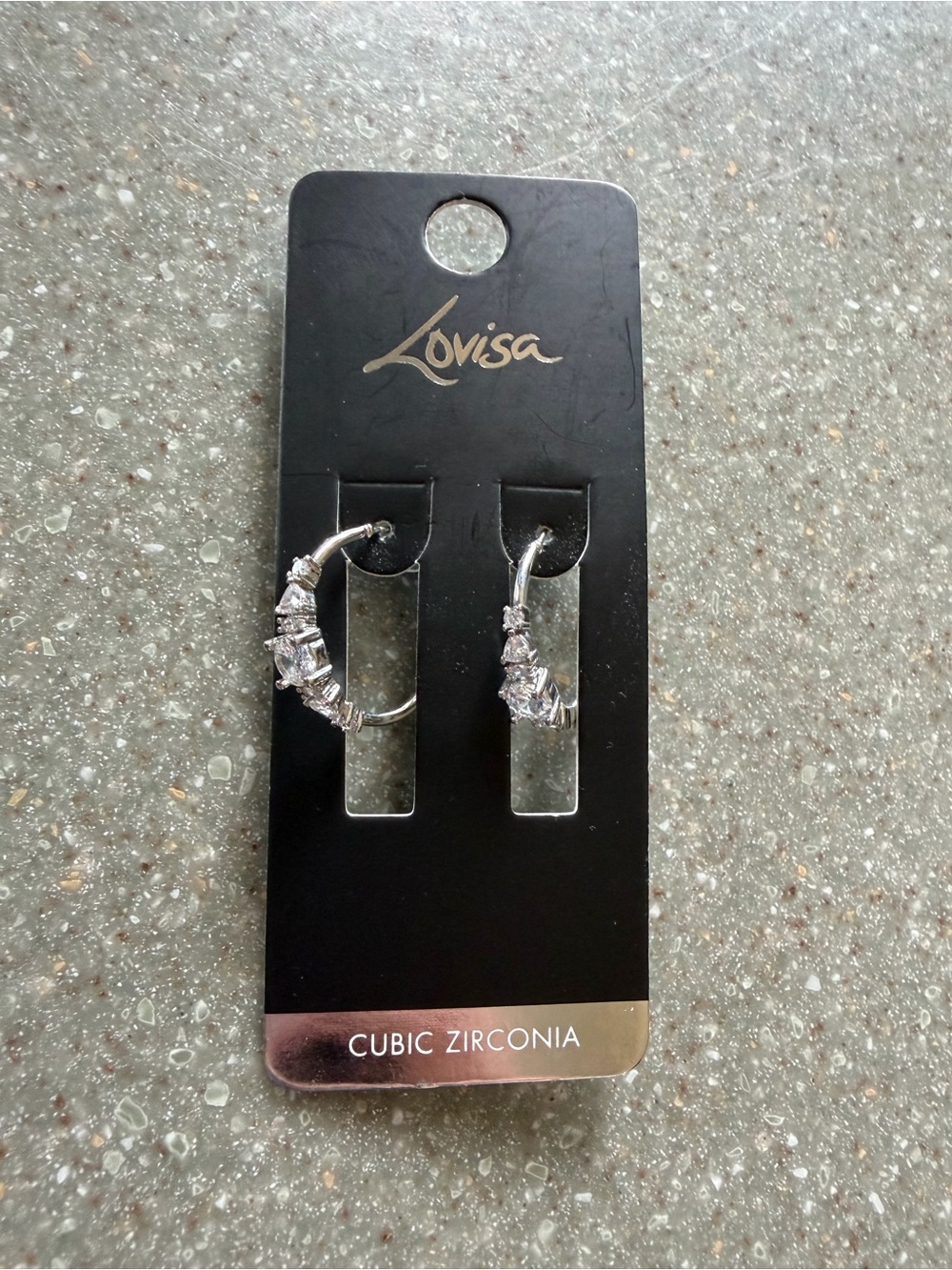 NWT Lovisa Silver Cubic Zirconia Hoop Earrings - Clear/Silver